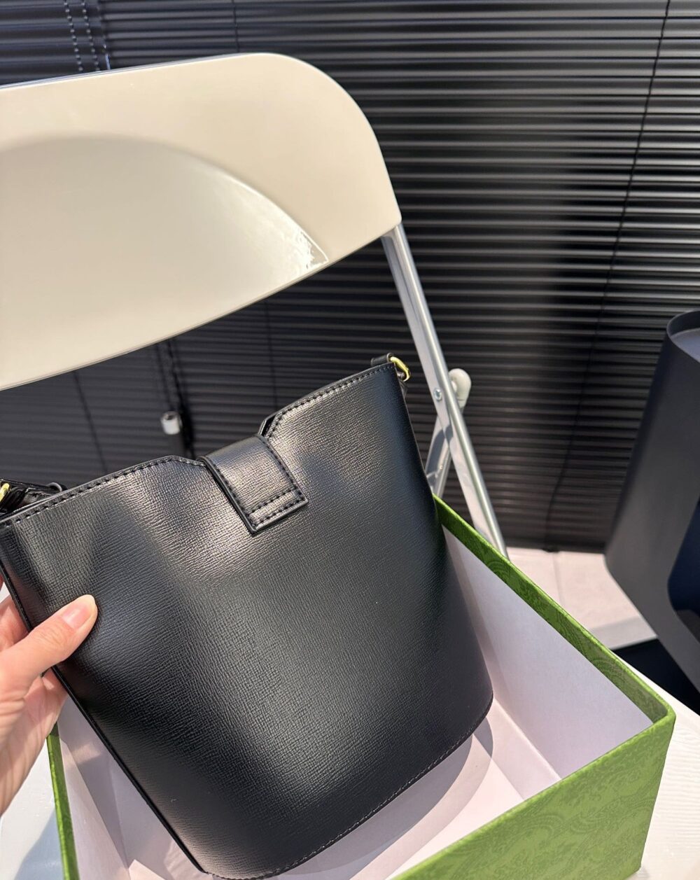 GUCCI MINI BUCKET SHOULDER BAG BLACK 19CM 782908 AADDY 1060 - Image 8