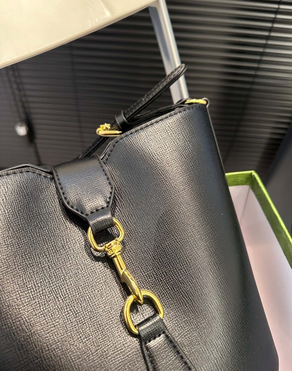 GUCCI MINI BUCKET SHOULDER BAG BLACK 19CM 782908 AADDY 1060 - Image 9