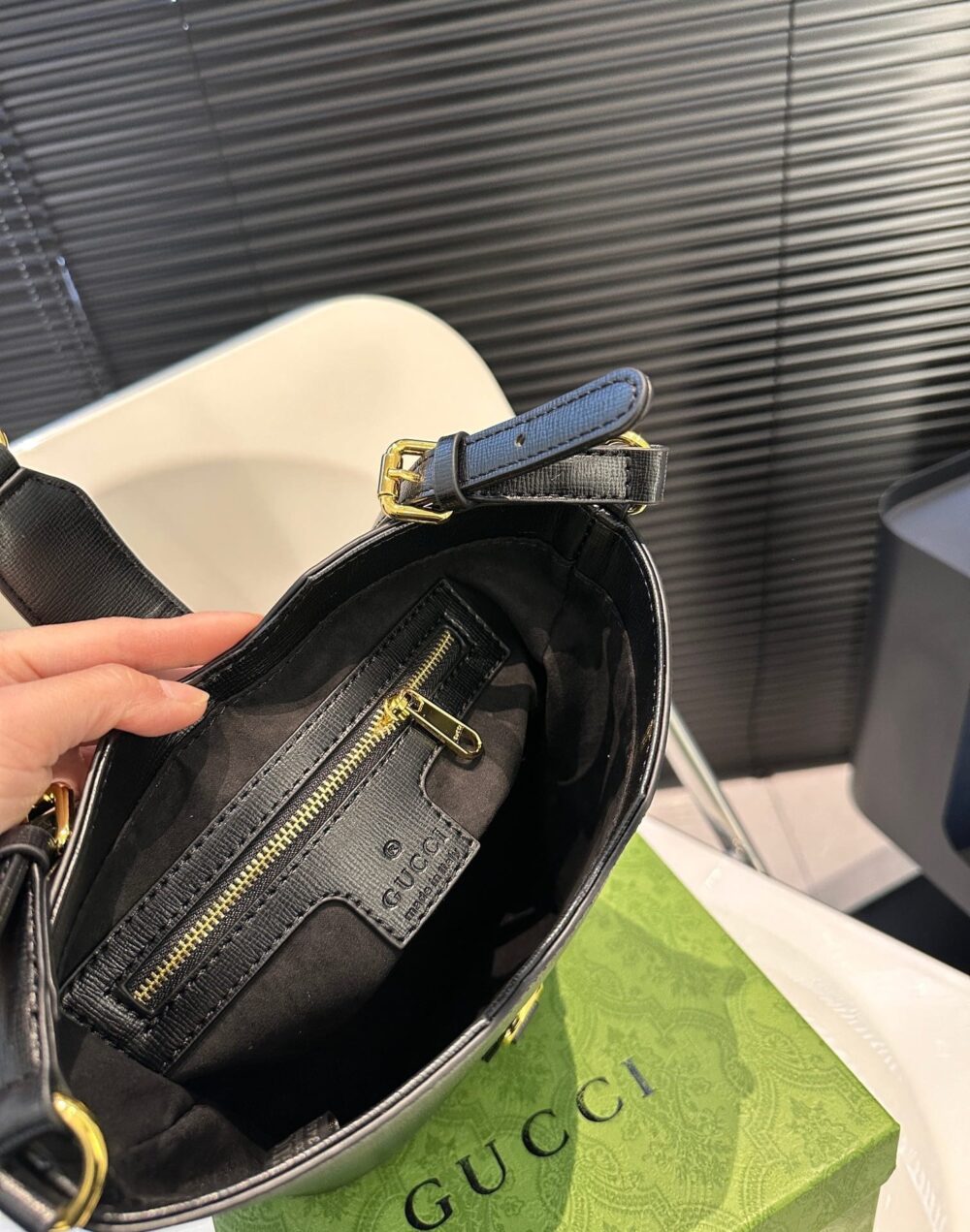 GUCCI MINI BUCKET SHOULDER BAG BLACK 19CM 782908 AADDY 1060 - Image 10
