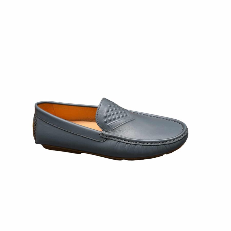 LOUIS VUITTON LOAFERS EMBOSSED LEATHER MOCCASIN INDIGO BLUE