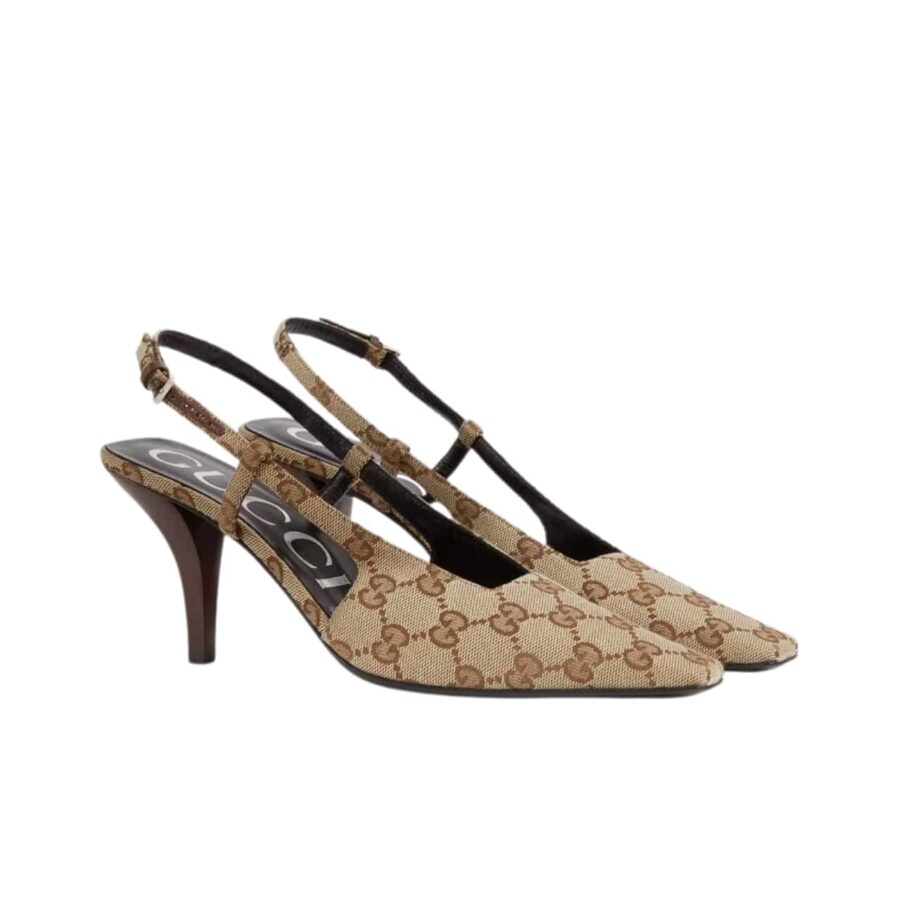GUCCI WOMEN’S GG SLINGBACK PUMP BEIGE ‎675420 KY980 9763