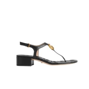 GUCCI DOUBLE G SANDAL LEATHER BLACK 674840 BKO00 1000