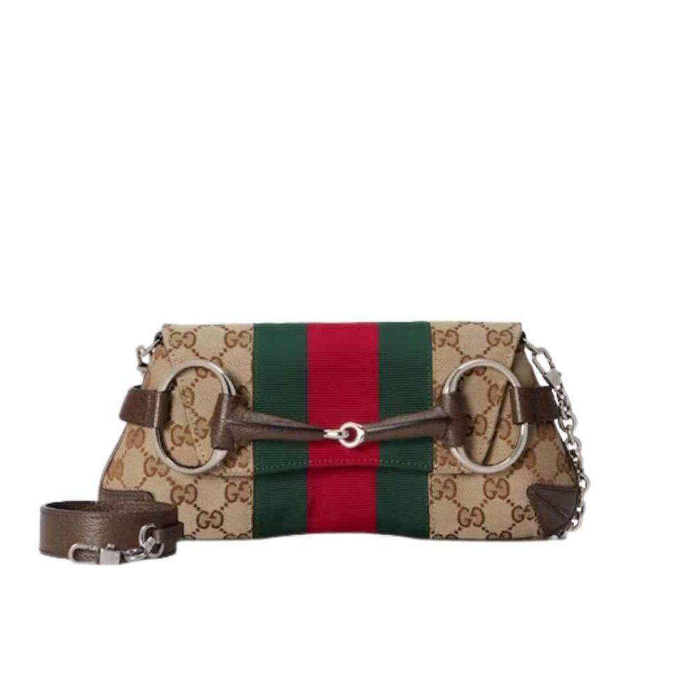 GUCCI HORSEBIT CHAIN SMALL SHOULDER BAG BEIGE 29CM ‎764339 FACM2 8747