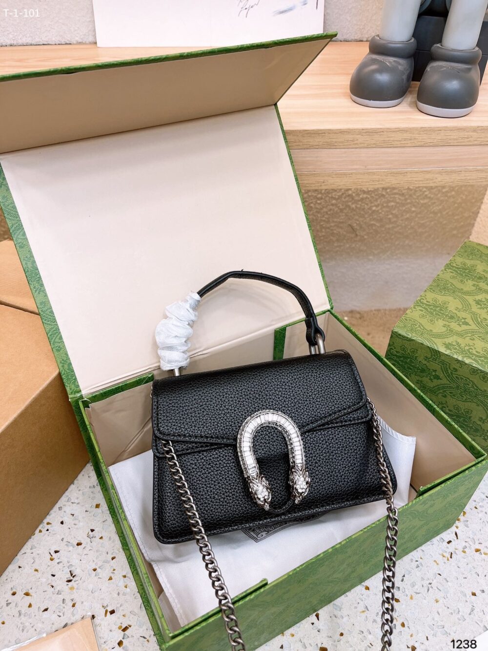 GUCCI DIONYSUS MINI TOP HANDLE BAG BLACK 18CM 752029 CAOGN 1155 - Image 5