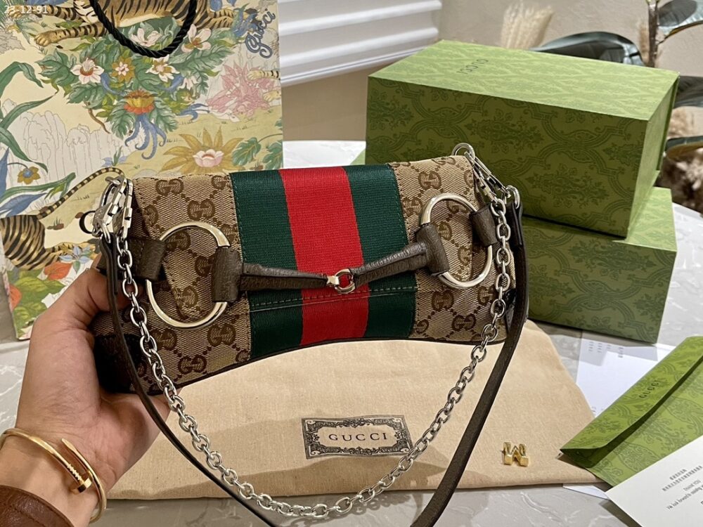 GUCCI HORSEBIT CHAIN SMALL SHOULDER BAG BEIGE 29CM ‎764339 FACM2 8747 - Image 5