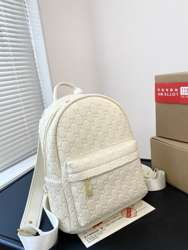 GUCCI GG EMBOSSED LEATHER BACKPACK BLACK 26CM - Image 4