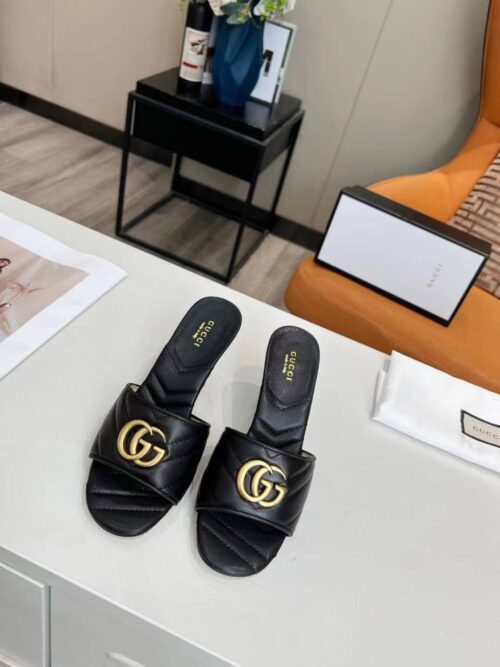 Alternative view of Gucci Marmont Double G Slide Sandal Black 674839 Bko00 1000