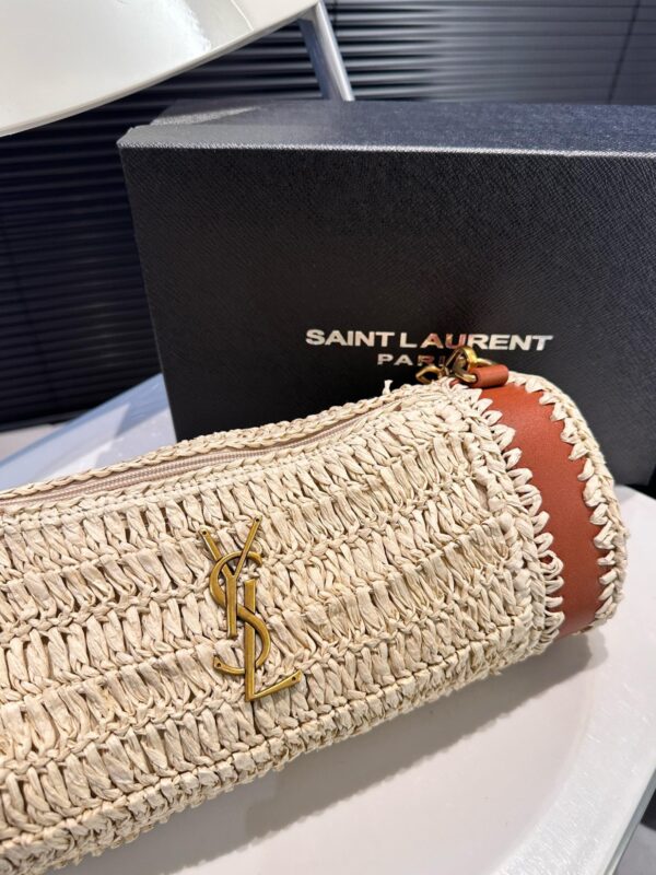 SAINT LAURENT SADE RAFFIA TUBE BAG IN NATURAL 33CM - Image 5