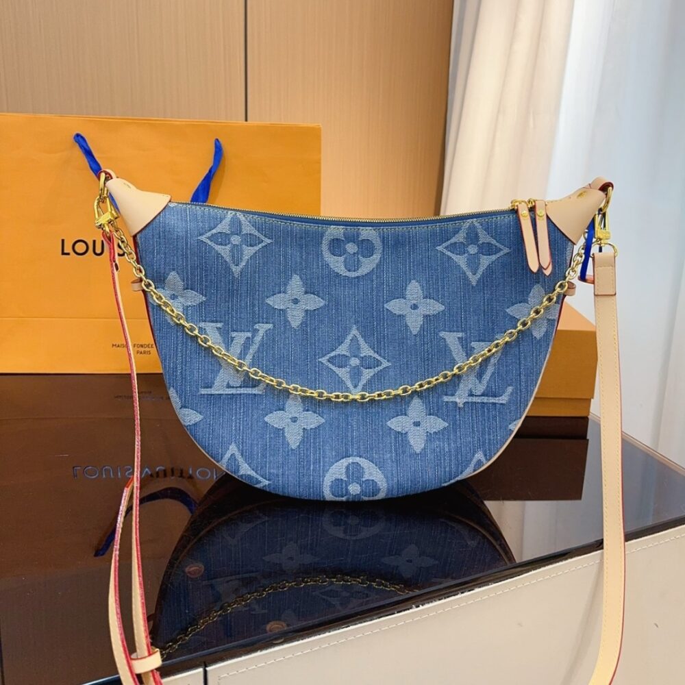LOUIS VUITTON LOOP HOBO MONOGRAM DENIM BAG BLUE 35CM - Image 2