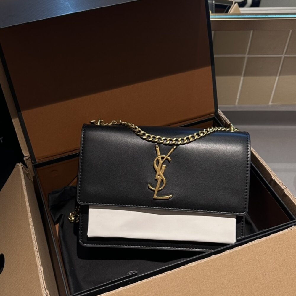 SAINT LAURENT SUNSET SMOOTH LEATHER SHOULDER BAG BICOLOR 23CM - Image 2