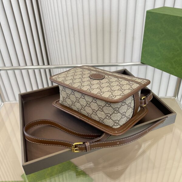 GUCCI MINI BAG WITH INTERLOCKING G IN GG SUPREME BROWN 22CM - Image 3
