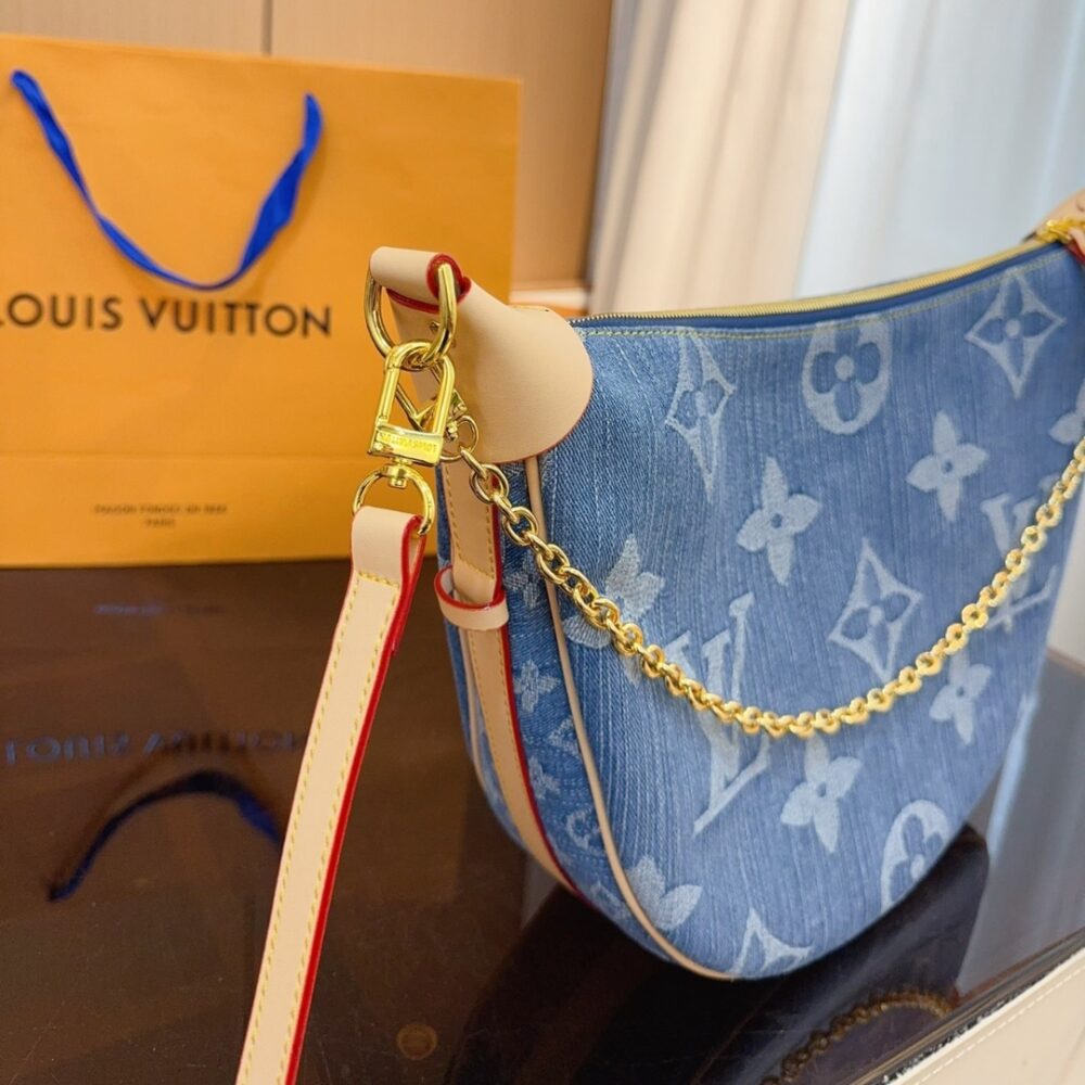LOUIS VUITTON LOOP HOBO MONOGRAM DENIM BAG BLUE 35CM - Image 7