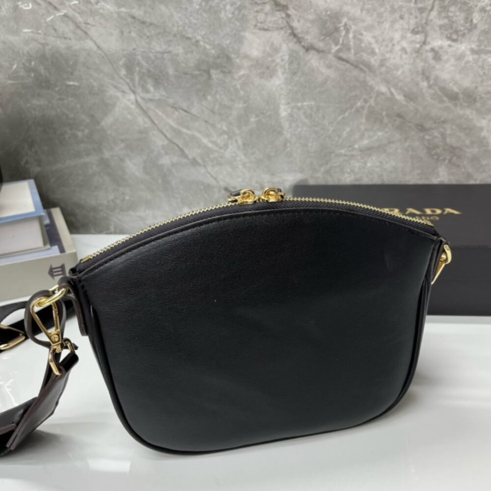 PRADA LEATHER MINI SHOULDER BAG BLACK 21CM 1BH212 2AIX F0002 V NVM - Image 4