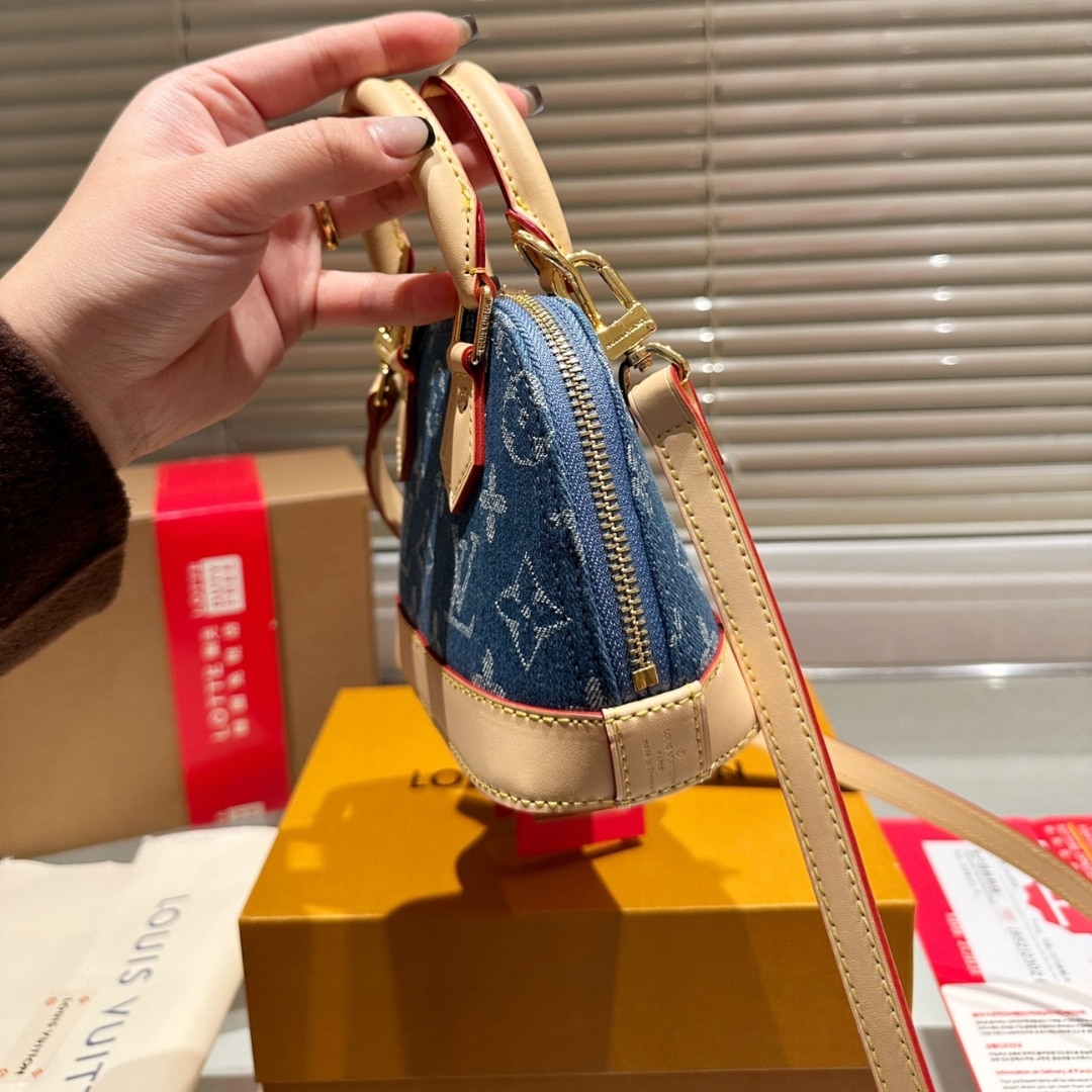 Louis Vuitton Nano Alma Monogram Canvas Denim Blue 16Cm - Image 5