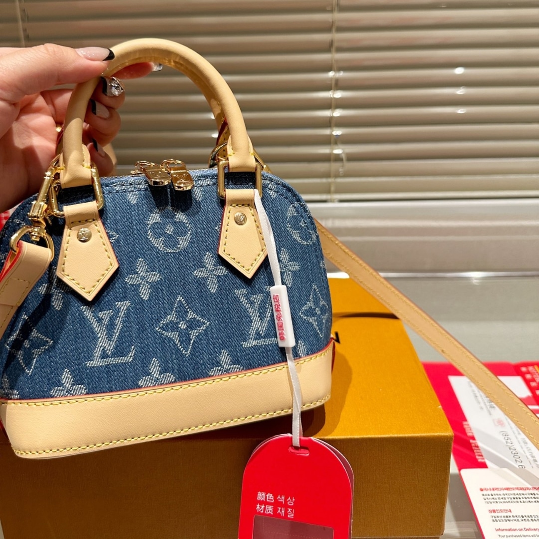 Louis Vuitton Nano Alma Monogram Canvas Denim Blue 16Cm - Image 3