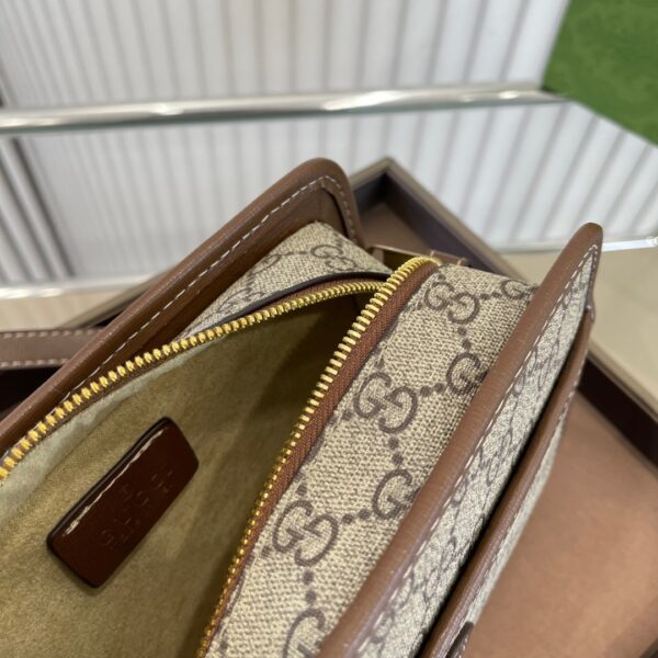 GUCCI MINI BAG WITH INTERLOCKING G IN GG SUPREME BROWN 22CM - Image 8