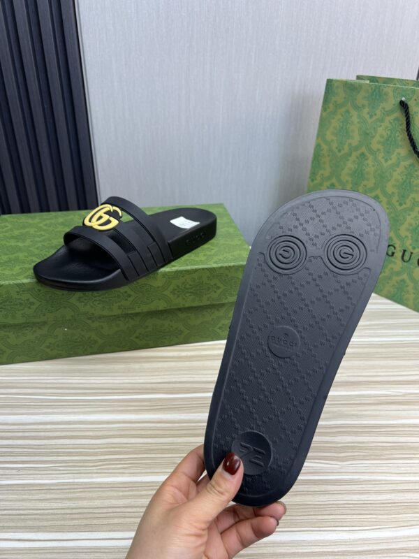 GUCCI SLIPPERS SANDALS MULES SUMMER WITH GG LOGO YELLOW - Image 4