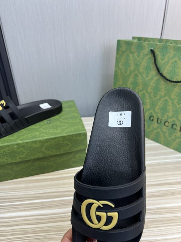 GUCCI SLIPPERS SANDALS MULES SUMMER WITH GG LOGO YELLOW - Image 3