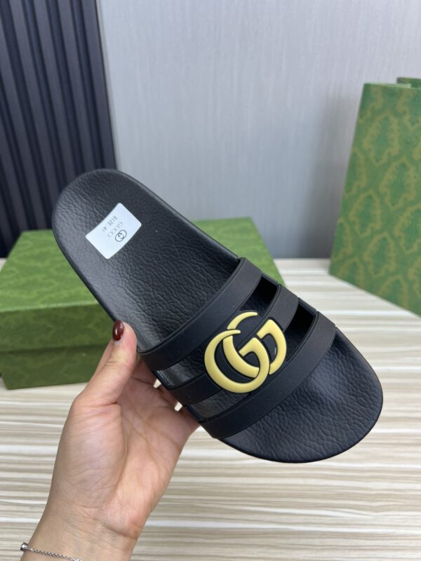 GUCCI SLIPPERS SANDALS MULES SUMMER WITH GG LOGO YELLOW - Image 2