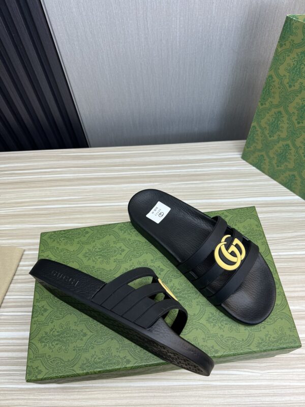 GUCCI SLIPPERS SANDALS MULES SUMMER WITH GG LOGO YELLOW - Image 8