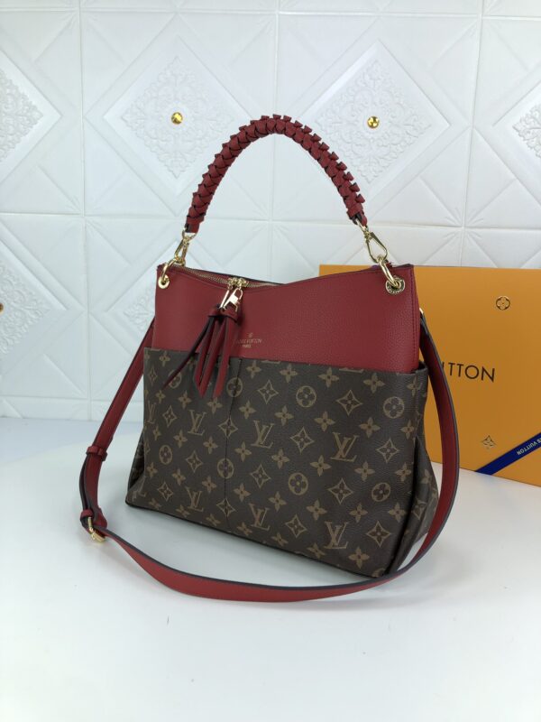LOUIS VUITTON MAIDA HOBO HANDBAG RED MONOGRAM 33CM - Image 9