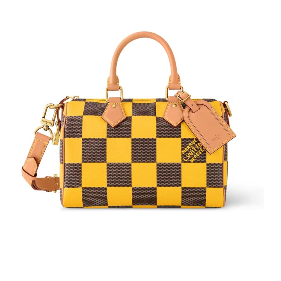 LOUIS VUITTON SPEEDY BANDOULIÈRE 25 DAMIER POP YELLOW 25CM N40584