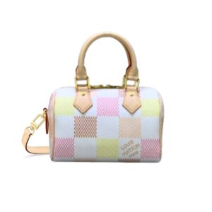 LOUIS VUITTON SPEEDY BANDOULIÈRE DAMIER CANVAS PEACH 20CM