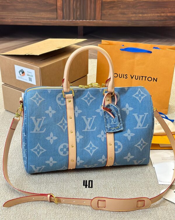 LOUIS VUITTON KEEPALL BANDOULIÈRE DENIM BLUE 45CM M24315 - Image 5