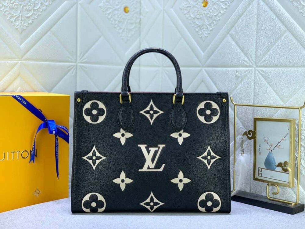 LOUIS VUITTON ONTHEGO MM MONOGRAM BLACK BEIGE 35CM M45495 - Image 2