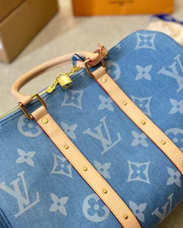 LOUIS VUITTON KEEPALL BANDOULIÈRE DENIM BLUE 45CM M24315 - Image 9