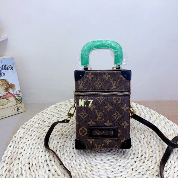 LOUIS VUITTON VERTICAL BOX TRUNK BAG MONOGRAM BROWN 13CM M59664 - Image 4