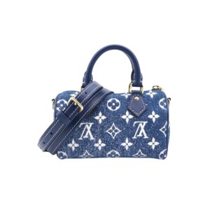 LOUIS VUITTON NANO SPEEDY DENIM BLUE BAG 17CM M81168