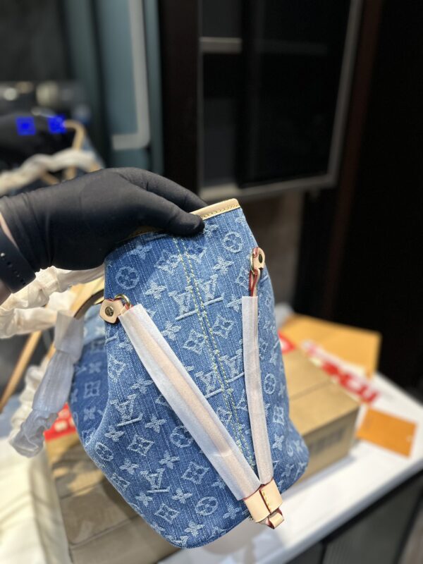 LOUIS VUITTON NEVERFULL MONOGRAM MM HANDBAG DENIM 28CM - Image 7