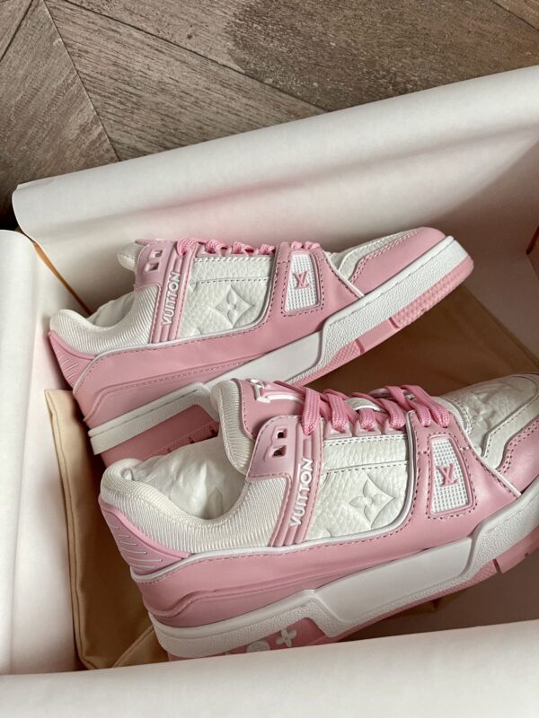 LOUIS VUITTON LV TRAINER SNEAKER PINK ROSE 1ABOEK - Image 5