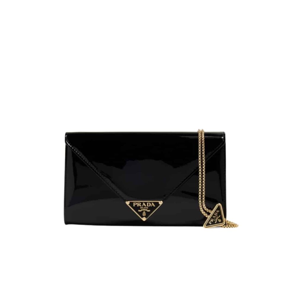 PRADA PATENT LEATHER MINI BAG BLACK 20CM 1BP051 069 F0002 V 5TO