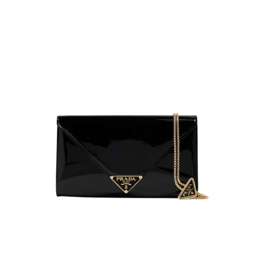 PRADA PATENT LEATHER MINI BAG BLACK 20CM 1BP051 069 F0002 V 5TO