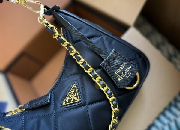 PRADA RE EDITION 1995 CHAÎNE RE NYLON MINI BAG BLACK 22CM 1BC204 2AOS F0002 V QOO - Image 9