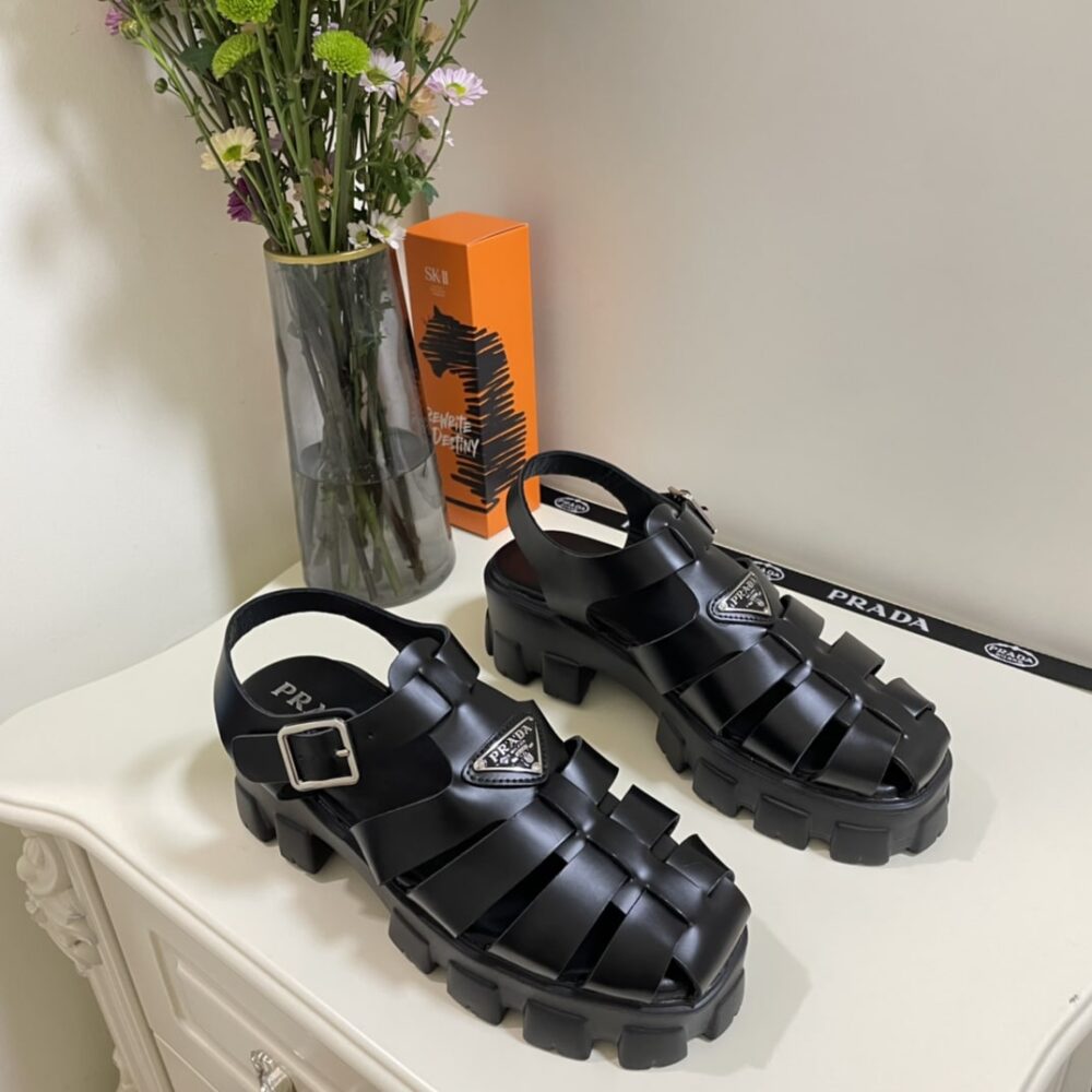 PRADA MONOLITH FOAM RUBBER SANDALS BLACK 1X853M 3LKK F0002 F 055 - Image 2