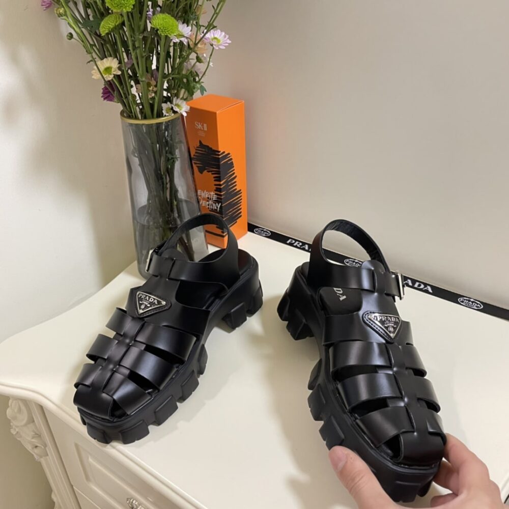 PRADA MONOLITH FOAM RUBBER SANDALS BLACK 1X853M 3LKK F0002 F 055 - Image 6