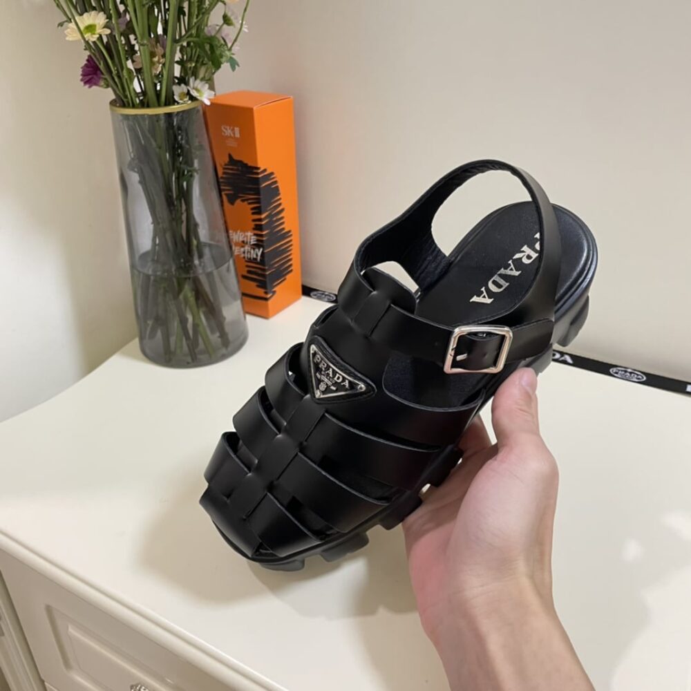 PRADA MONOLITH FOAM RUBBER SANDALS BLACK 1X853M 3LKK F0002 F 055 - Image 5