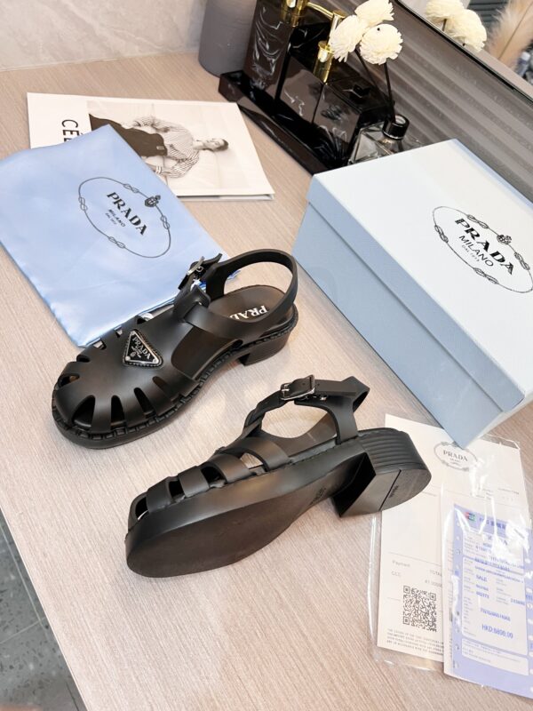 PRADA SPORTY FOAM RUBBER SANDALS BLACK 1X857M 3LKK F0002 F 050 - Image 7
