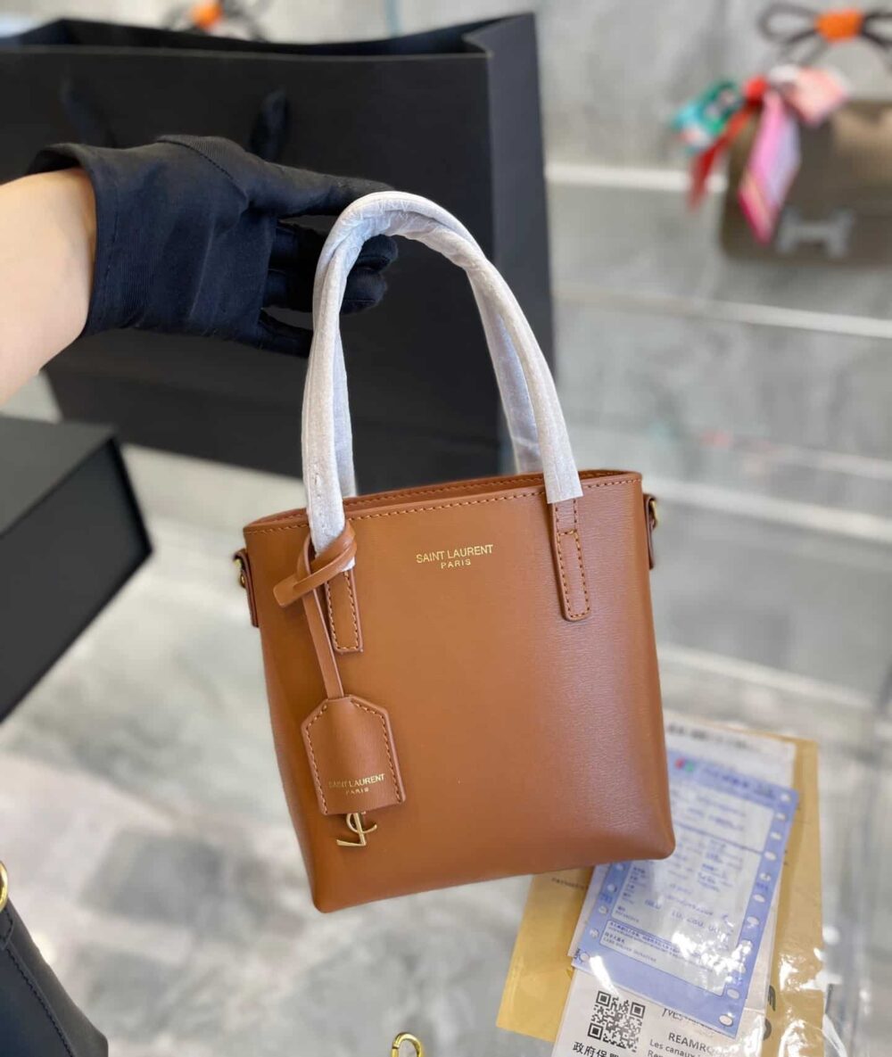 SAINT LAURENT TOY SHOPPING SAINT LAURENT IN BOX LEATHER BROWN 18CM 773995AADDI2536 - Image 2