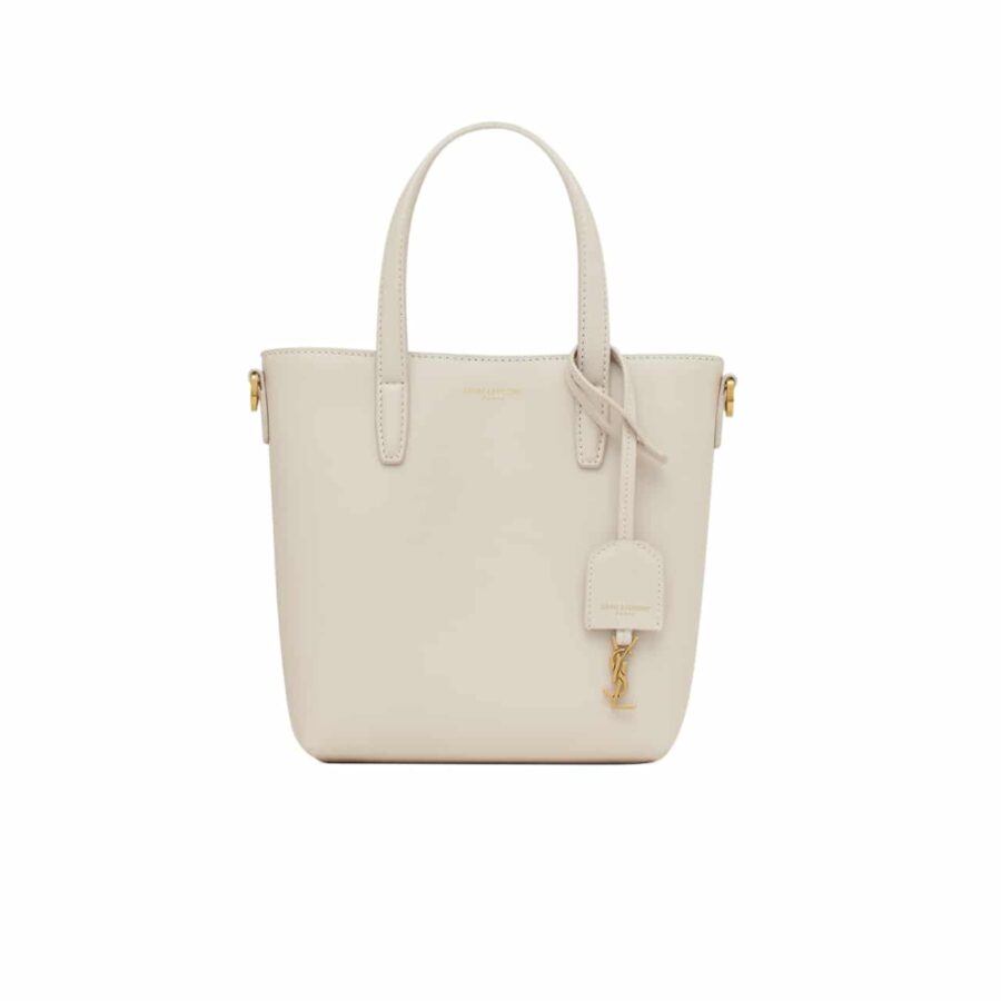 SAINT LAURENT TOY SHOPPING SAINT LAURENT IN BOX LEATHER WHITE 18CM 773995AADDI9207