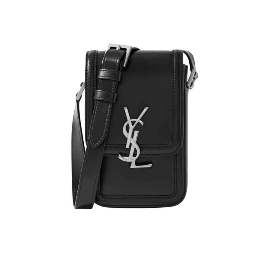 SAINT LAURENT SOLFERINO MINI BAG IN SMOOTH LEATHER BLACK 11CM 7539630SX0E1000