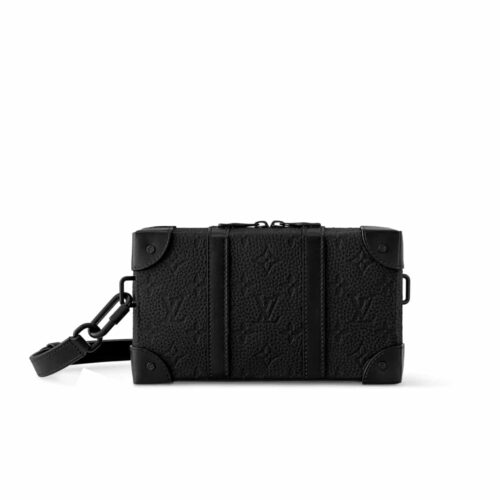 Louis Vuitton Soft Trunk Wallet Monogram Taurillon Leather Black 23Cm M80224