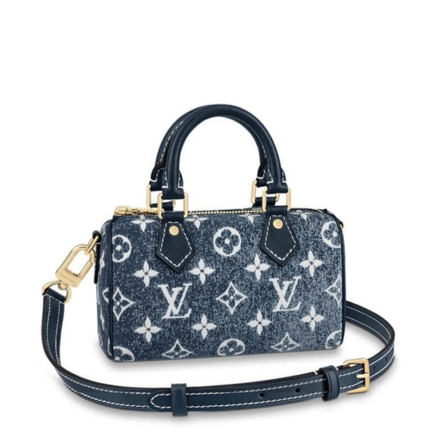 LOUIS VUITTON NANO SPEEDY DENIM BLUE 17CM M81168