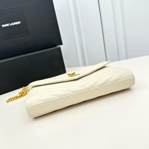 SAINT LAURENT CLASSIC CASSANDRE CHAIN WALLET BAG WHITE 24CM 377828BOW019207 - Image 5