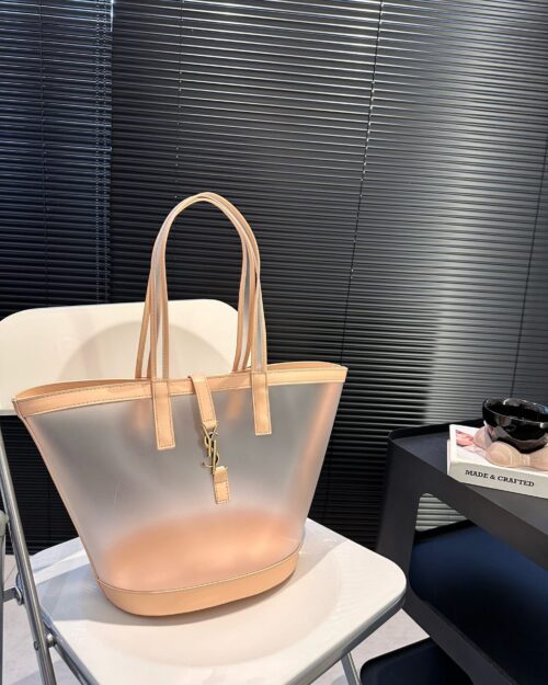 Alternative view of Saint Laurent Panier Medium In Vinyl And Vegetable Tanned Leather Brown 28 Cm 773697Fac0F2275