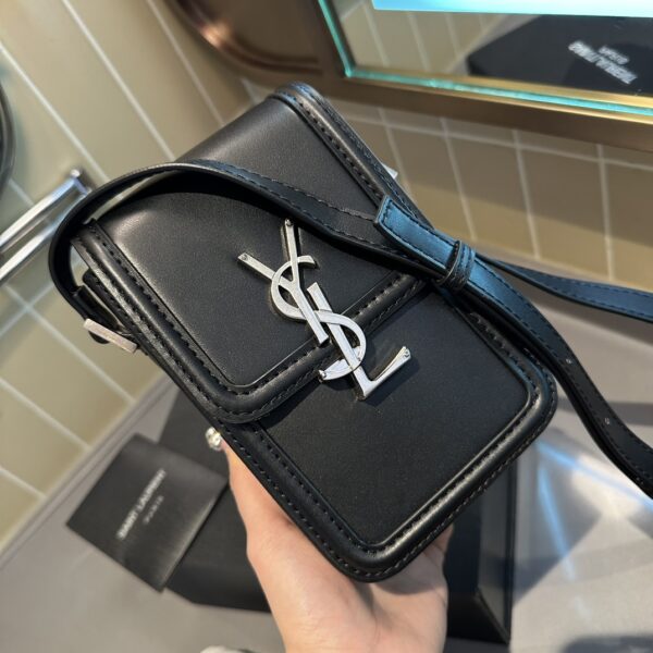 SAINT LAURENT SOLFERINO MINI BAG IN SMOOTH LEATHER BLACK 11CM 7539630SX0E1000 - Image 4
