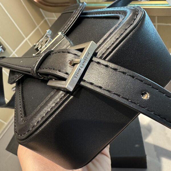 SAINT LAURENT SOLFERINO MINI BAG IN SMOOTH LEATHER BLACK 11CM 7539630SX0E1000 - Image 3